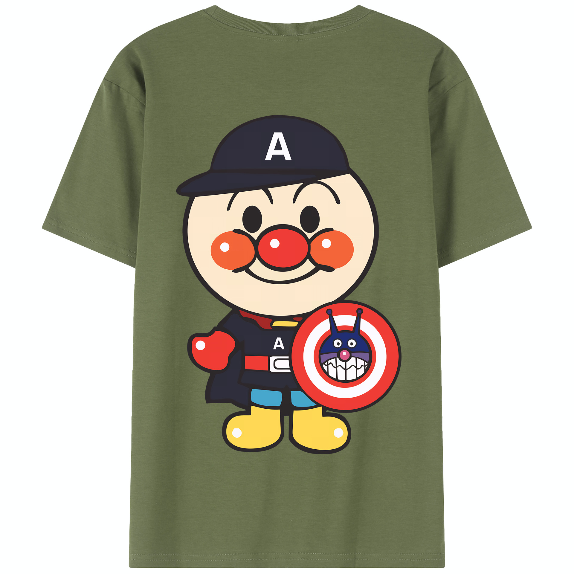 （画像用） アンパンマン Anpanman 綿100％半袖Tシャツ（背面プリント）